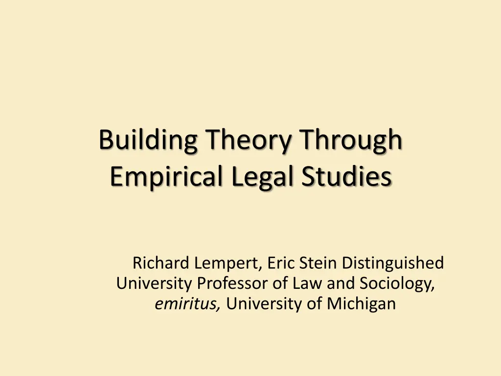 building theory through empirical legal studies
