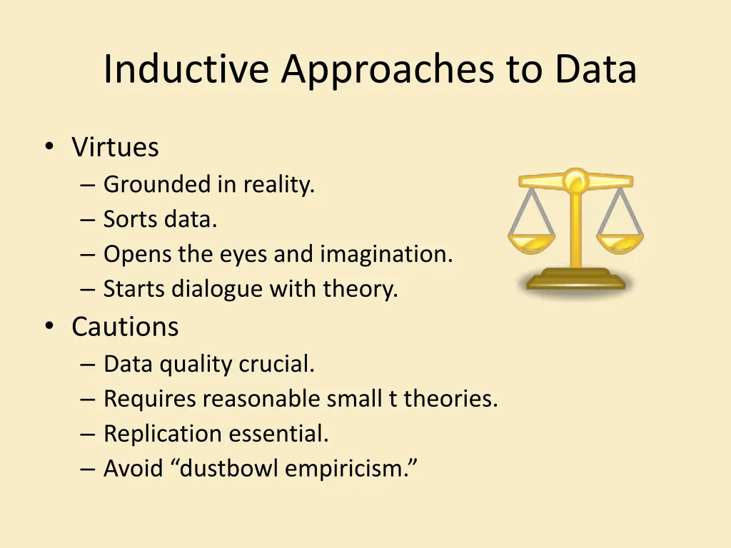 inductive approaches to data