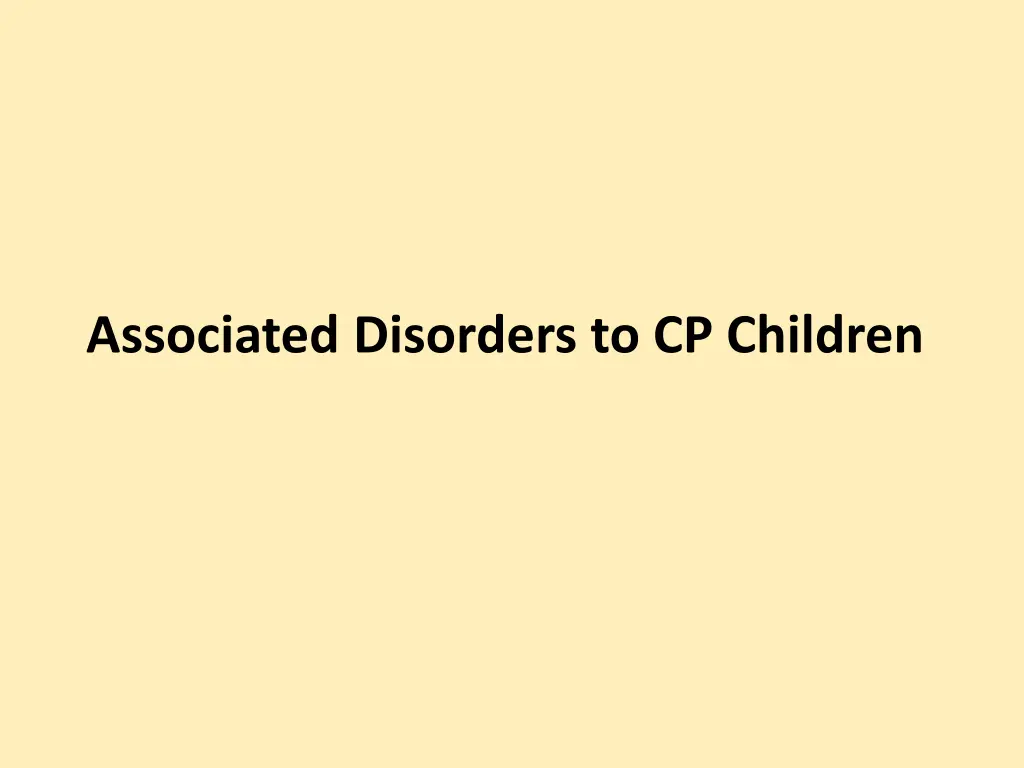 associated disorders to cp children
