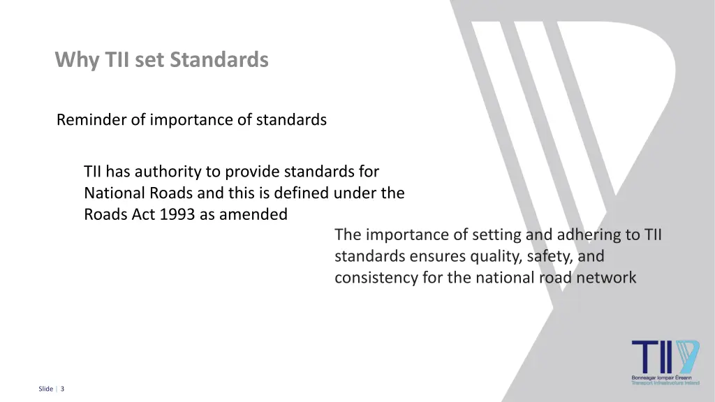 why tii set standards