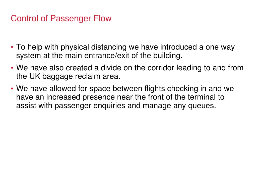 control of passenger flow