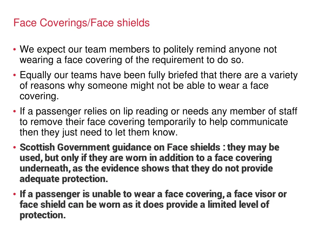 face coverings face shields