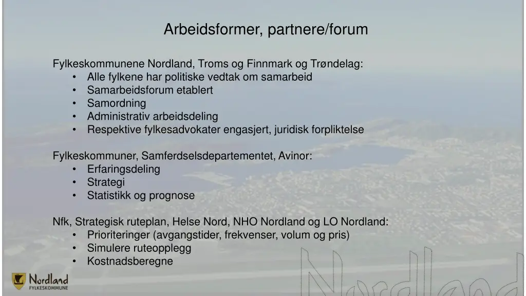 arbeidsformer partnere forum