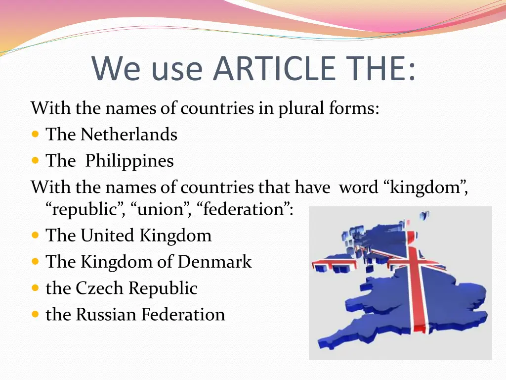 we use article the