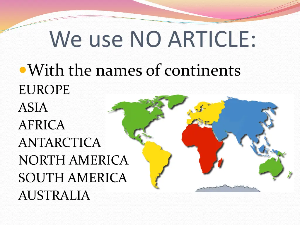 we use no article