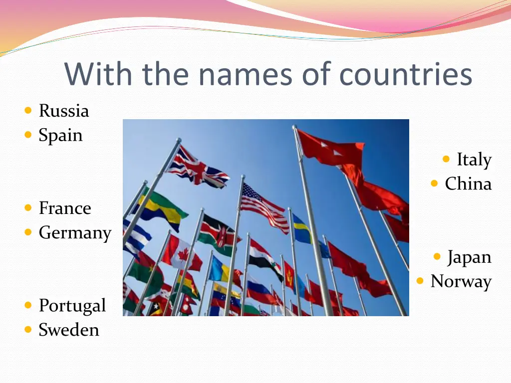 with the names of countries russia spain