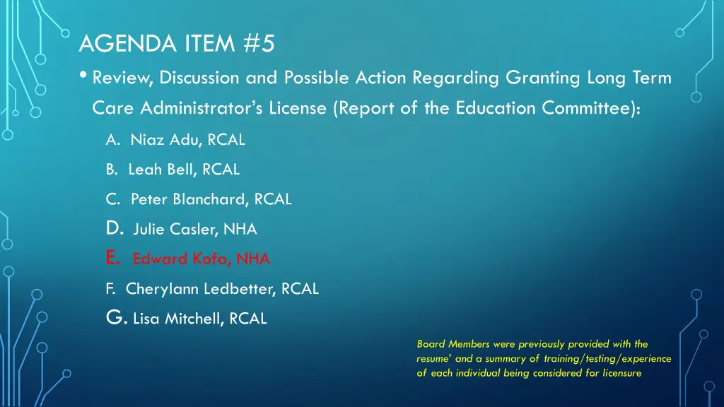 agenda item 5 review discussion and possible 4