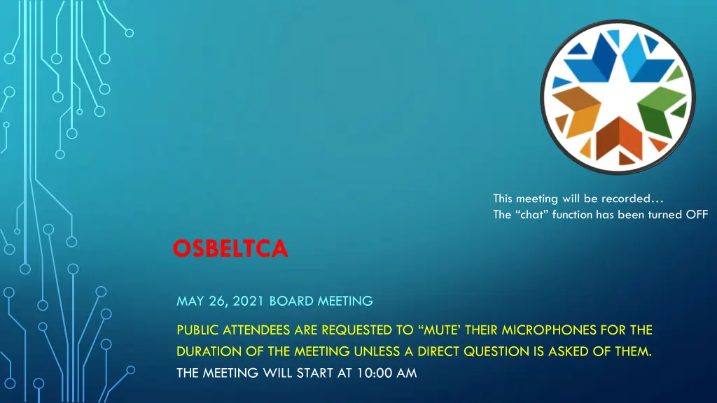 this meeting will be recorded the chat function