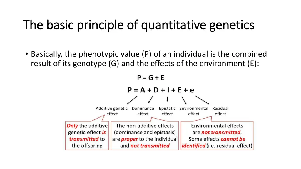 the basic principle of quantitative genetics