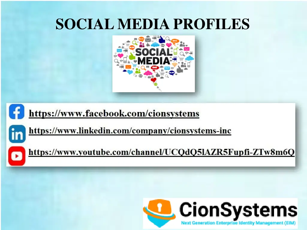 social media profiles