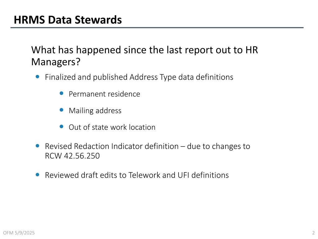 hrms data stewards