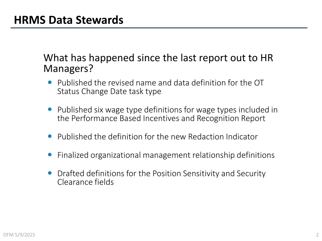 hrms data stewards