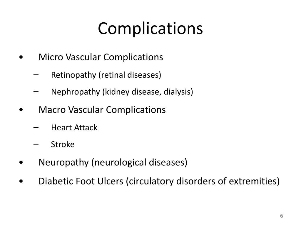 complications