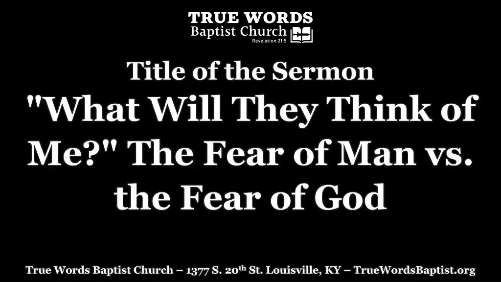 title of the sermon what will they think