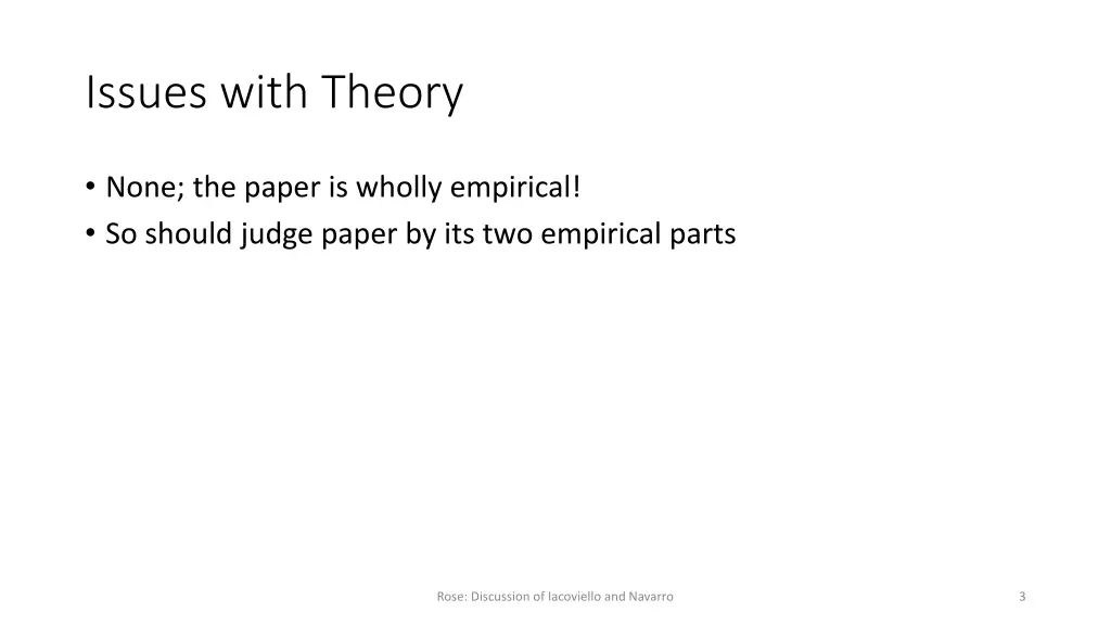 issues with theory