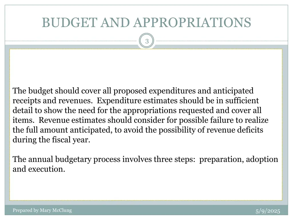 budget and appropriations 1