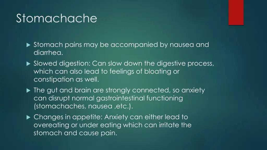 stomachache
