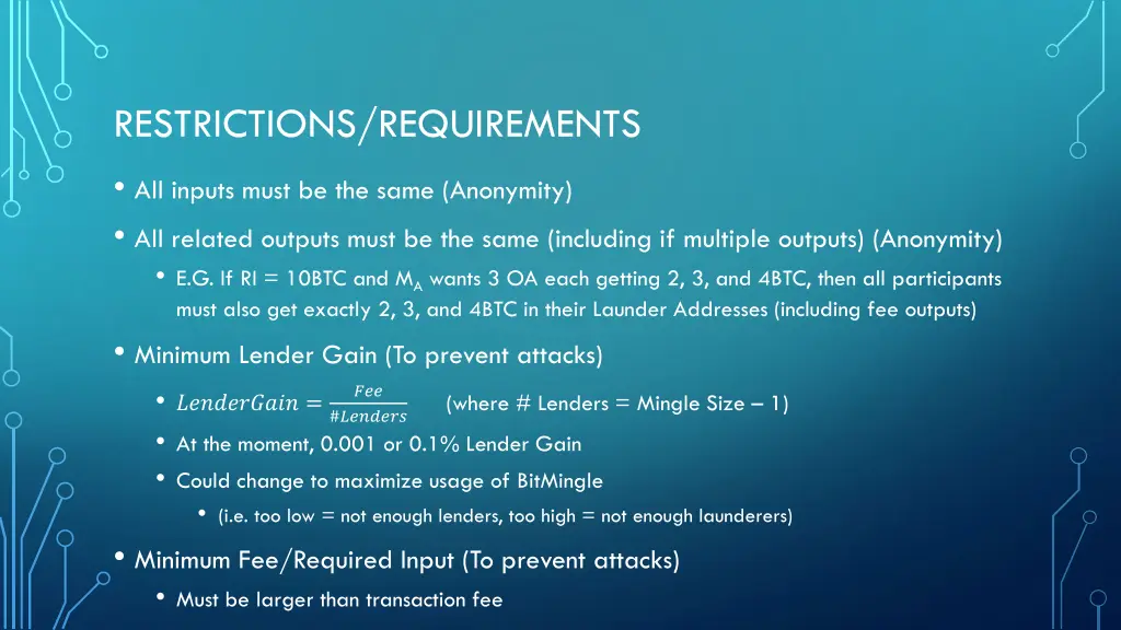 restrictions requirements