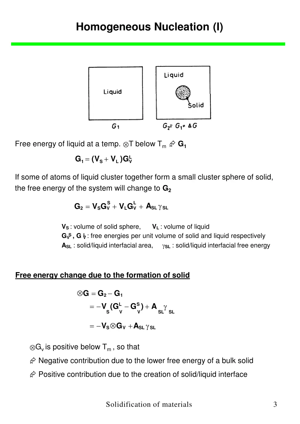 homogeneous nucleation i