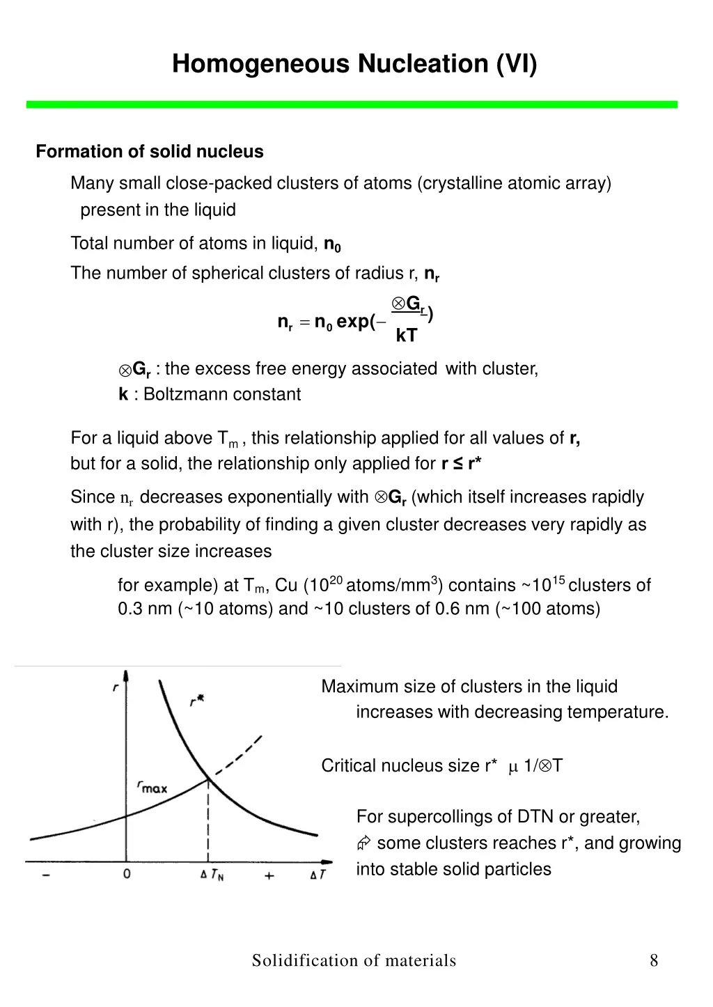 homogeneous nucleation vi
