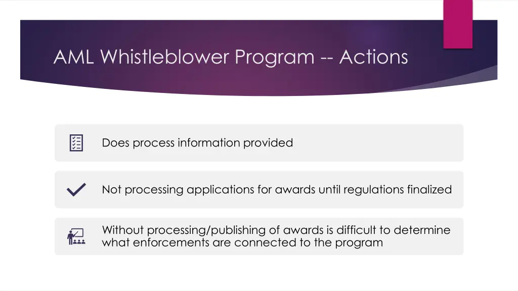 aml whistleblower program actions