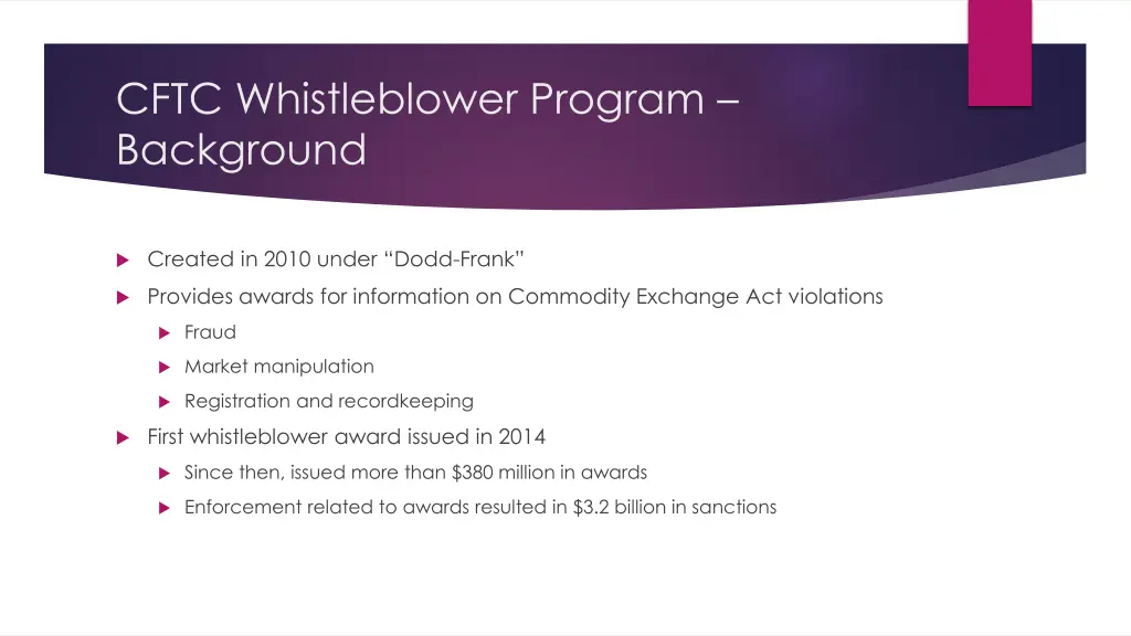 cftc whistleblower program background