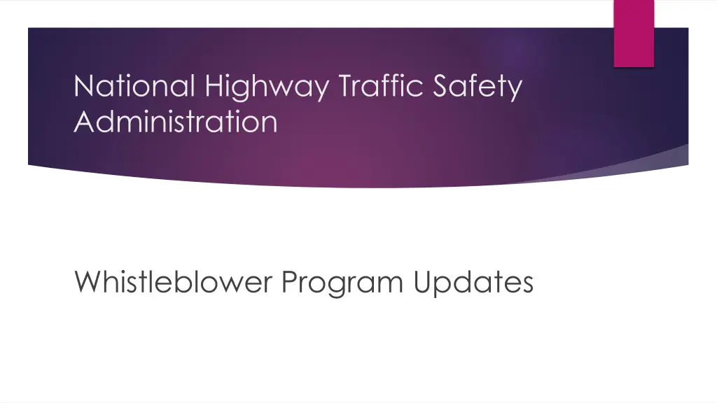national highway traffic safety administration