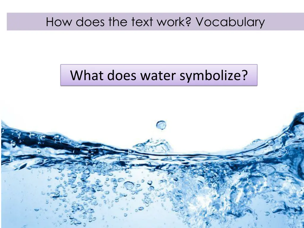 how does the text work vocabulary