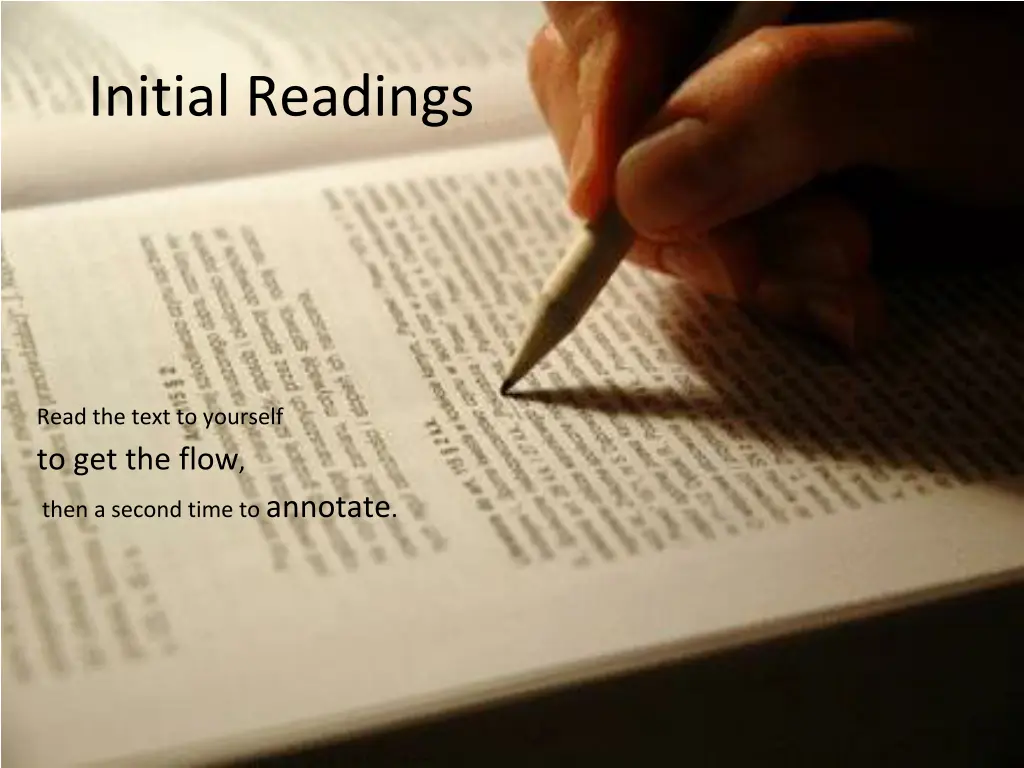initial readings