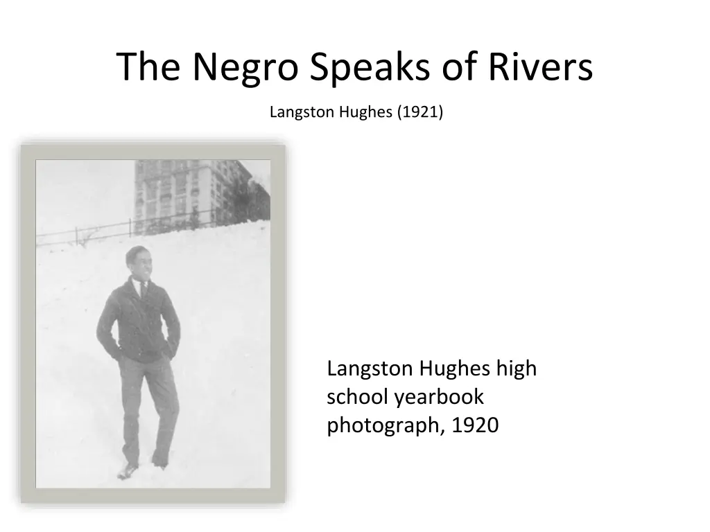 the negro speaks of rivers