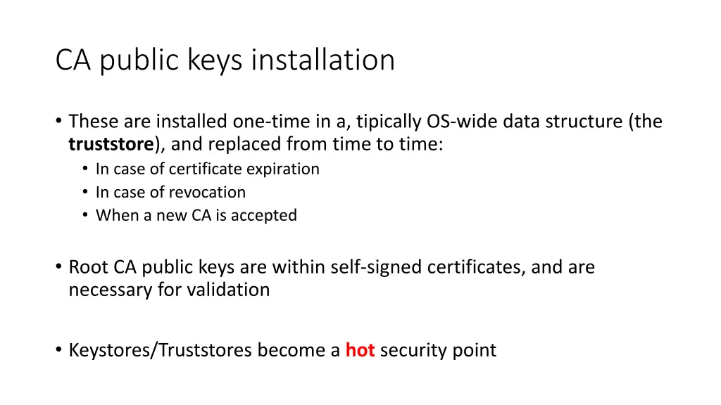ca public keys installation