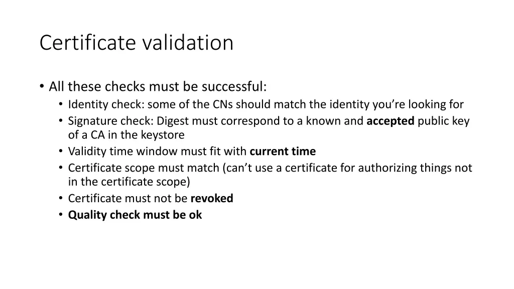 certificate validation
