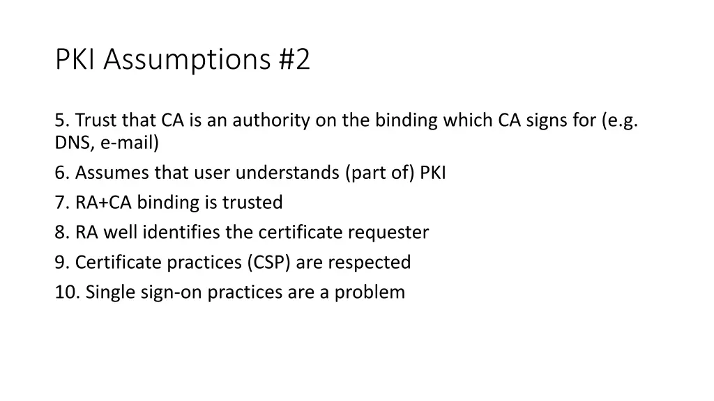 pki assumptions 2
