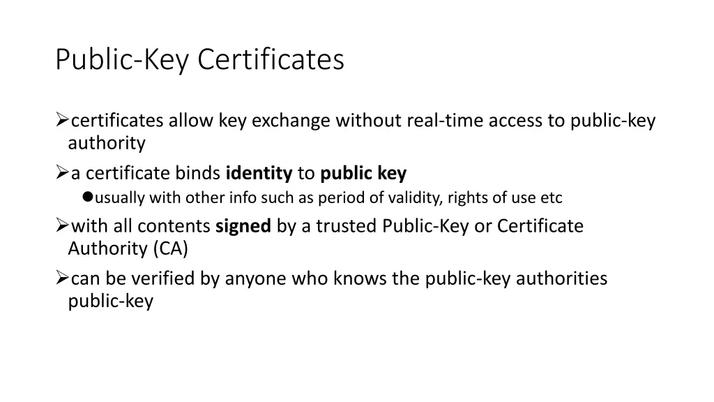 public key certificates