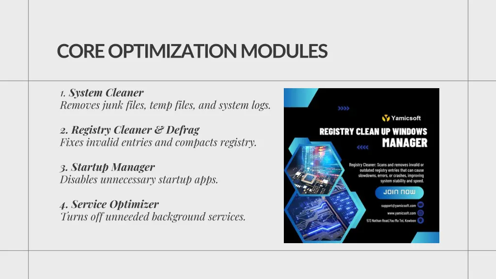 core optimization modules