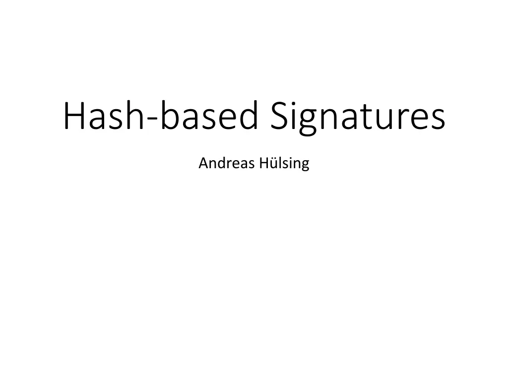 hash based signatures