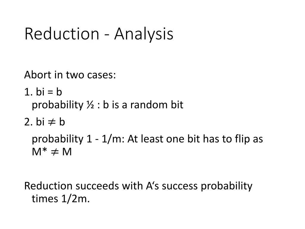 reduction analysis