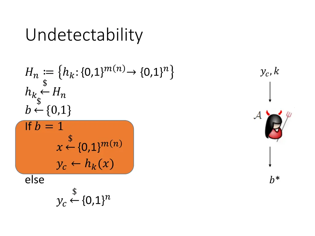 undetectability