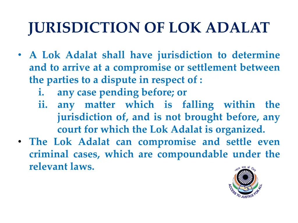jurisdiction of lok adalat