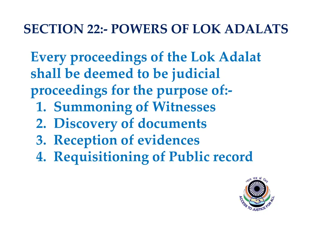 section 22 powers of lok adalats