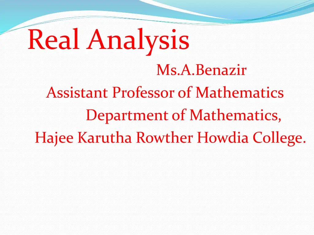 real analysis