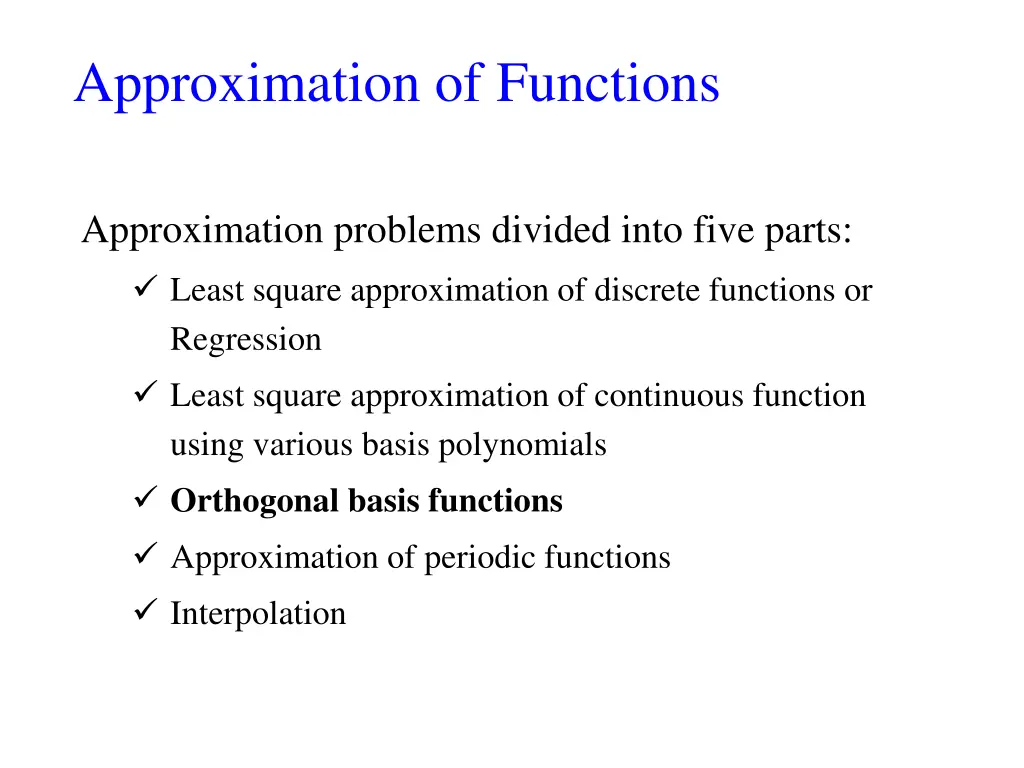 approximation of functions