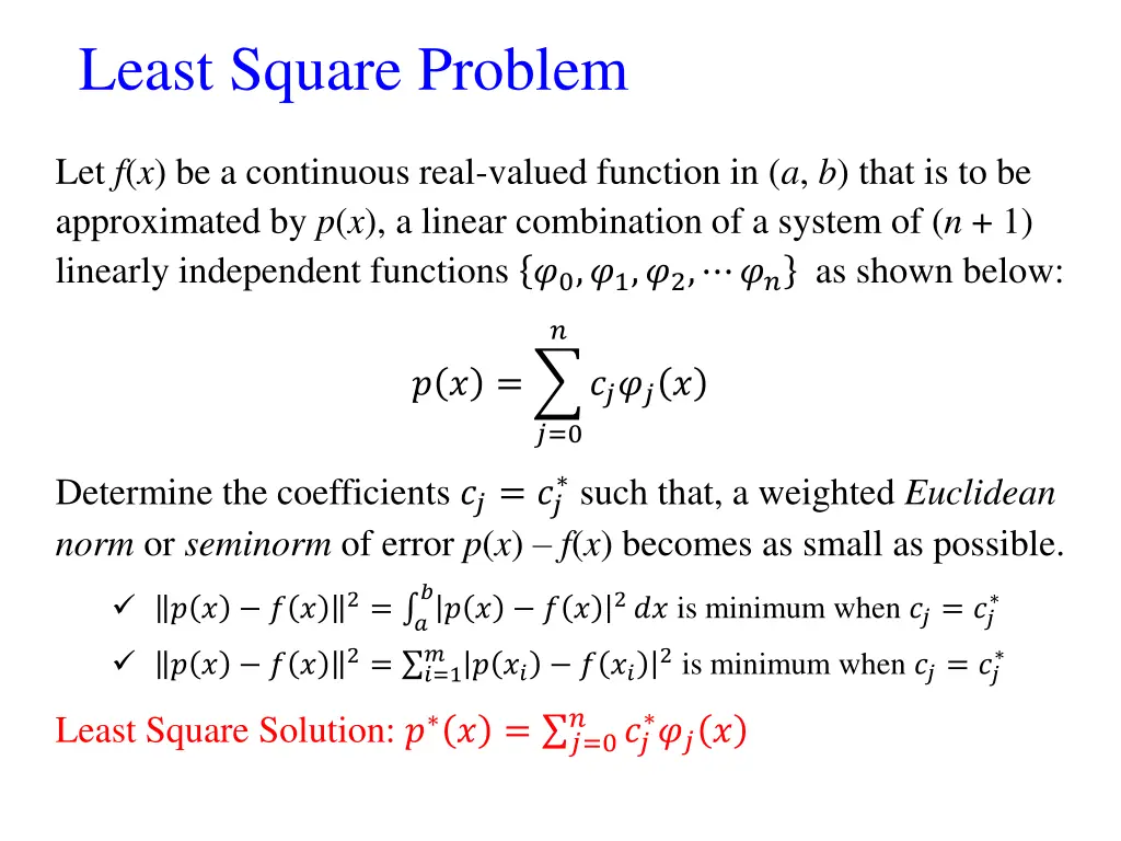 least square problem