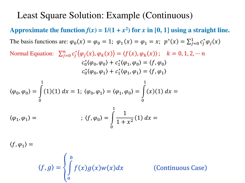 least square solution example continuous