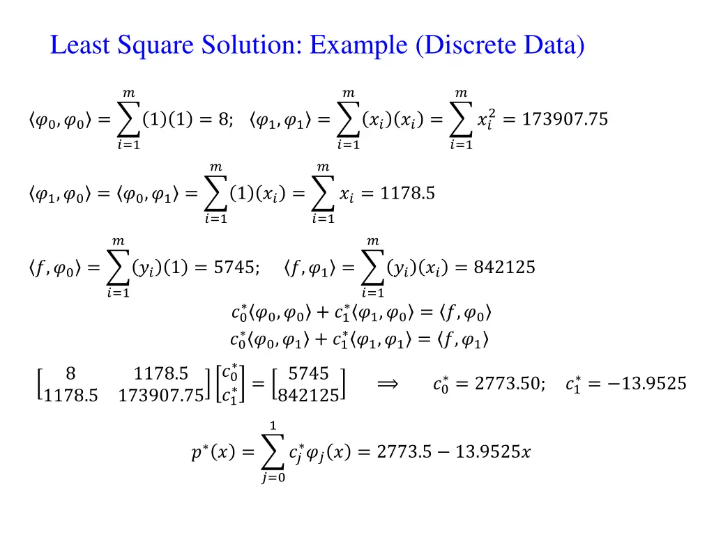 least square solution example discrete data 1