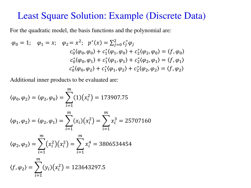 least square solution example discrete data 2
