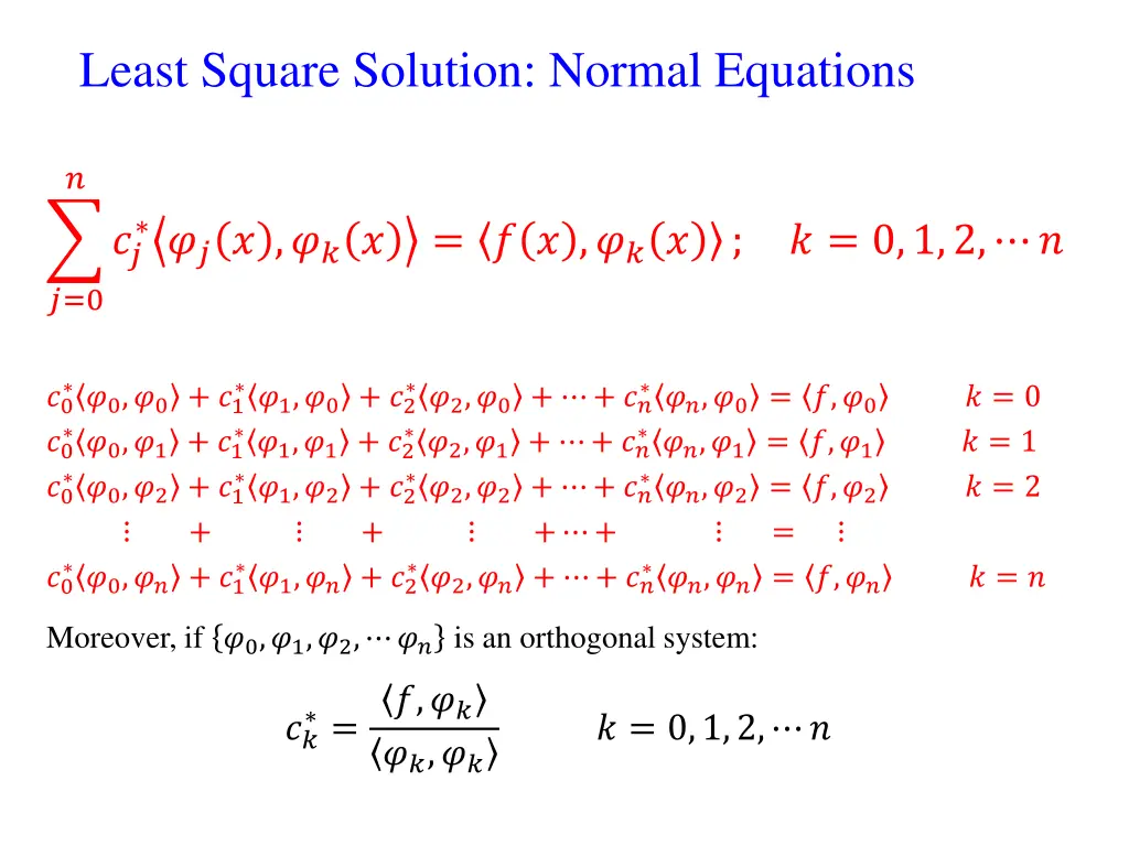 least square solution normal equations 1