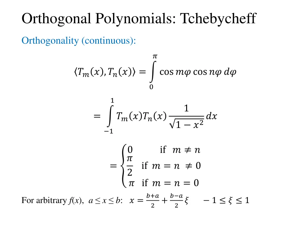 orthogonal polynomials tchebycheff 2