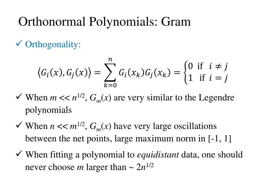 orthonormal polynomials gram 1