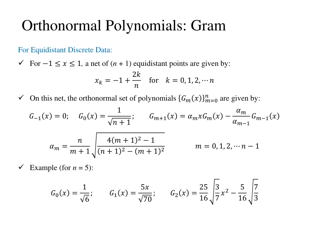 orthonormal polynomials gram